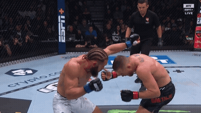 Two Men Fighting In Boxing Ring With ESPN Logo GIF