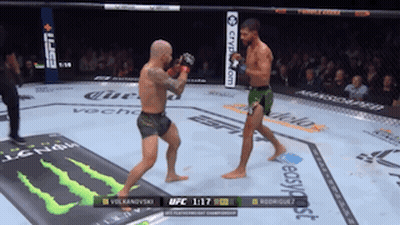 Two Men Fighting In Boxing Ring With Monster Energy GIF