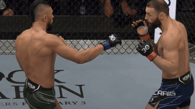 Two Men Fighting In Cage One Wearing Venum Shorts GIF