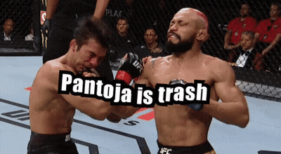 Two Men Fighting In Cage Pantoja Is Trash GIF