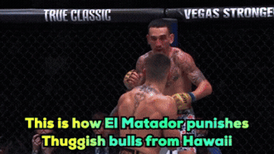 Two Men Fighting In Cage Saying This Is How El Matador Punishes Thugs From Hawaii GIF