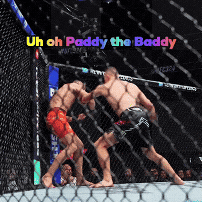 Two Men Fighting In Cage Uh Oh Paddy The Baddy GIF