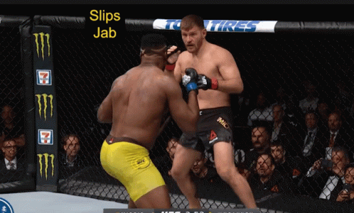 Two Men Fighting In Cage GIF