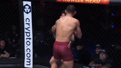 Two Men Fighting In Cage With Crypto.com Sign GIF
