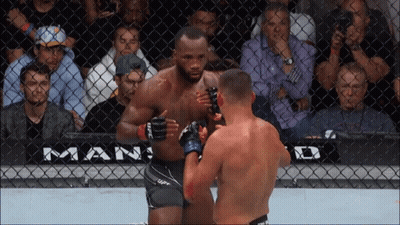 Two Men Fighting In Cage With Logo GIF