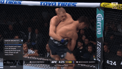 Two Men Fighting In Cage With Toyo Tires GIF