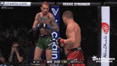 Two Men Fighting in Cage With Vegas Stronger