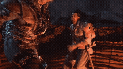 Two Men Fighting In Dark Room GIF