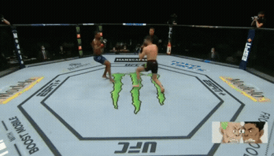 Two Men Fighting In Monster UFC Ring GIF