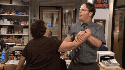 Two Men Fighting In Office GIF