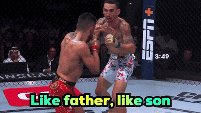 Two Men Fighting In Ring Like Father Like Son GIF