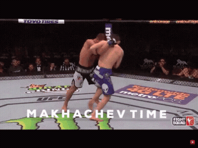 Two Men Fighting In Ring Makhachev Time GIF