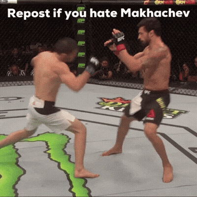 Two Men Fighting In Ring Repost If You Hate Makhachev GIF