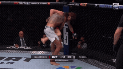 Two Men Fighting In UFC Cage With Fight Pass GIF