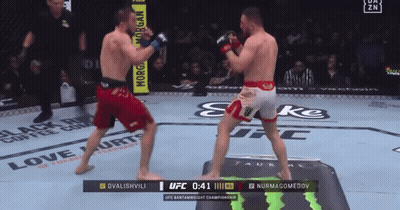 Two Men Fighting In UFC Match At 4:41 GIF