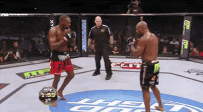 Two Men Fighting In UFC Ring GIF