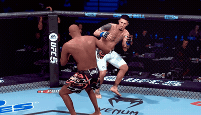 Two Men Fighting In UFC Ring GIF