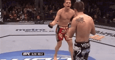 Two Men Fighting In UFC Ring GIF