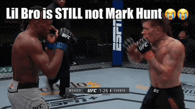 Two Men Fighting In UFC Ring Lil Bro Is Still Not Mark Hunt GIF