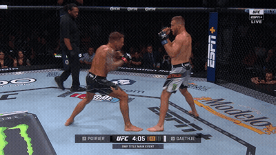 Two Men Fighting In UFC Ring Poirier GIF