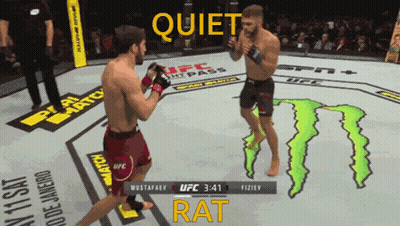 Two Men Fighting In UFC Ring Quiet Rat GIF