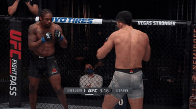 Two Men Fighting In UFC Ring Score 3:14 GIF