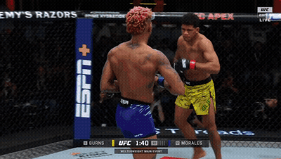 Two Men Fighting In UFC Ring With ESPN Logo GIF