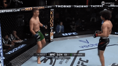 Two Men Fighting In UFC Ring With Thorne Thorne GIF