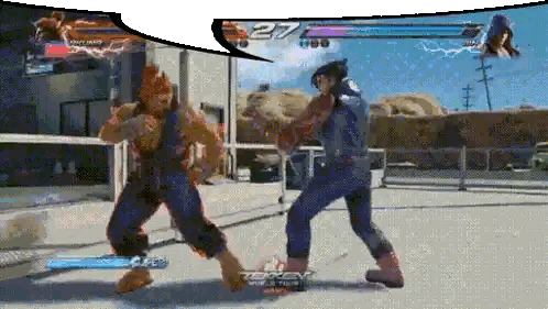Two Men Fighting In Video Game Sticker
