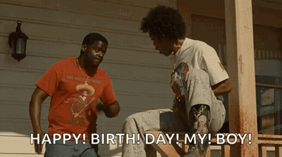 Two Men Fighting On Porch Says Happy Birthday My Boy GIF