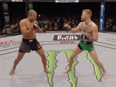Two Men Fighting On UFC Ring GIF