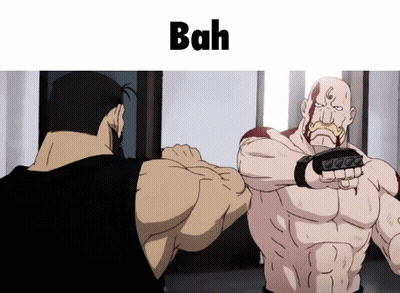 Two Men Fighting With Bah GIF