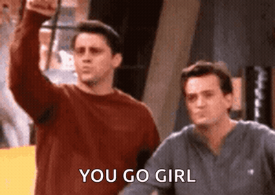 Two Men Fist Bumping Saying You Go Girl GIF