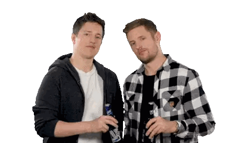 Two Men Holding Beer Bottles Sticker