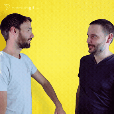 Two Men Holding Hands GIF