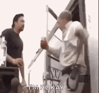 Two Men Holding Knife And Cup GIF