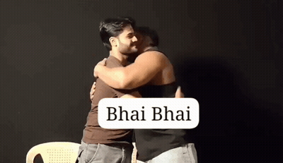 Two Men Hugging Bhai Bhai GIF