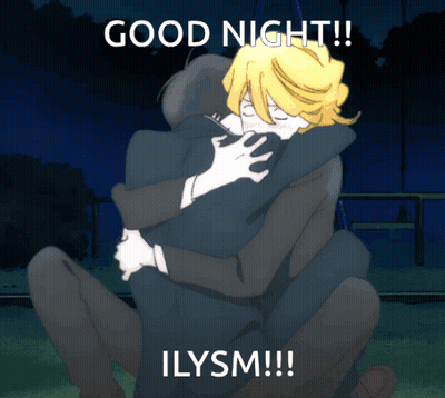 Two Men Hugging Good Night ILYSM GIF