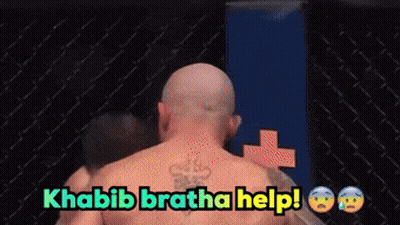 Two Men Hugging In Boxing Ring Saying Khabit Bratha Help GIF