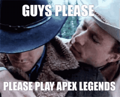 Two Men Hugging With Apex Legends Caption GIF