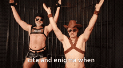 Two Men In A Cage Saying Cita And Enigma When GIF