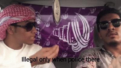 Two Men In A Car With Illegal Only When Police There GIF