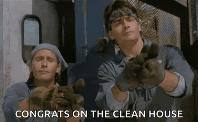 Two Men In Bandanas And Gloves GIF