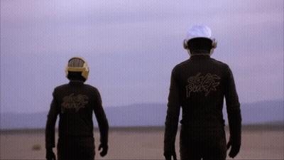 Two Men In Black Jackets With Daft Punk GIF