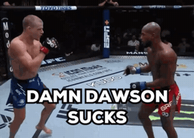 Two Men In Boxing Ring Damn Dawson Sucks GIF