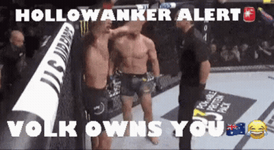 Two Men In Boxing Ring Hollowanker Alert Volks Owns You GIF