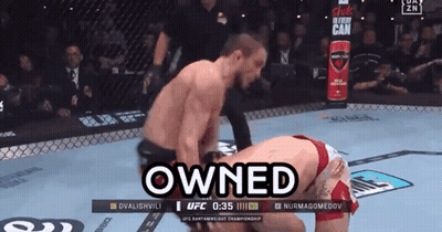 Two Men In Boxing Ring Saying Owned GIF