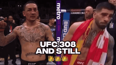 Two Men In Boxing Ring UFC 308 And Still GIF