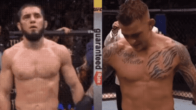Two Men In Boxing Ring With Guaranteed Pain Sign GIF