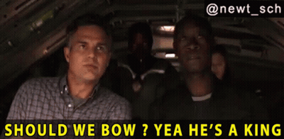 Two Men In Car Saying Should We Bow Yea He's A King GIF